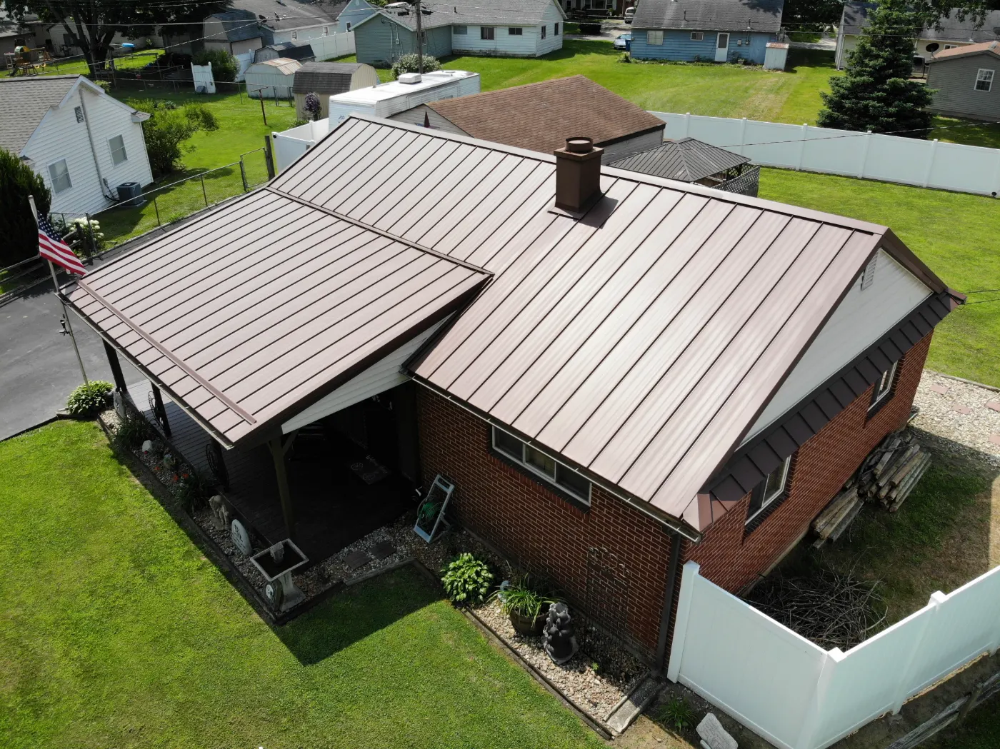 Storm damage documentation on a Greenfield commercial building